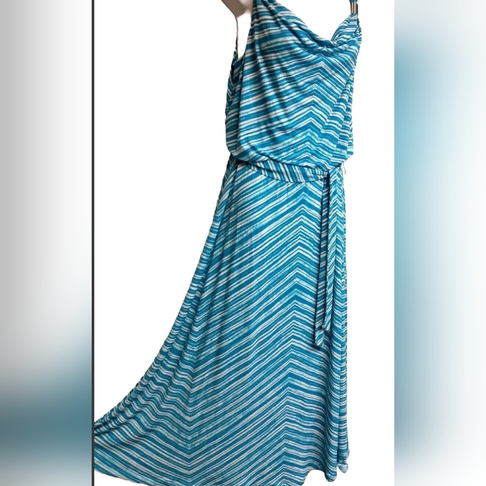 Calvin Klein Chevron Stripe Sleeveless Maxi Dress Size S